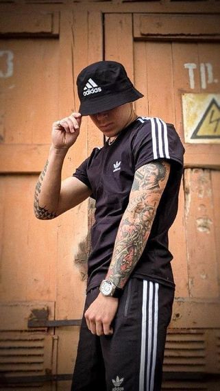 Чоловічий літній костюм adidas чорний | Зображення 1