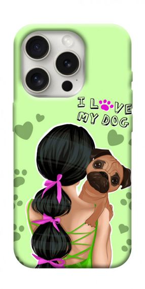 Чохол з картинкою Love my dog для Apple iPhone 16 Pro (6.3")