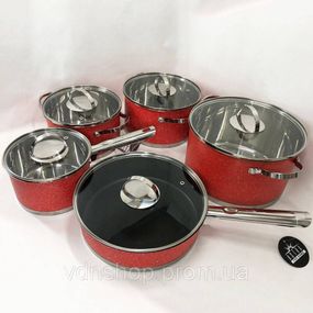 Модные наборы посуды, Фирменные наборы кастрюль, Набор кастрюль качественных с крышками EA-47