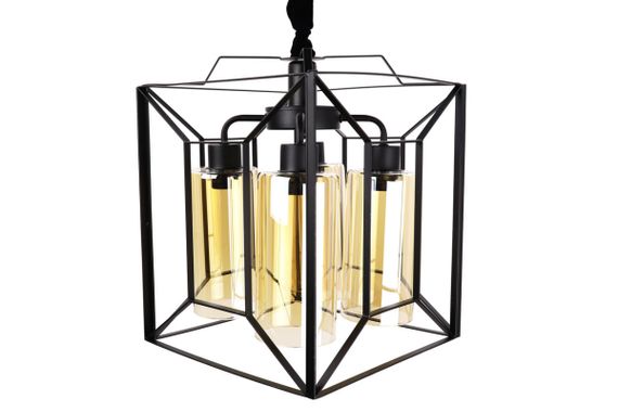 Люстра підвісна LOFT на 4 лампочки 25054 Чорний 50-105х32х32 см. | Зображення 2