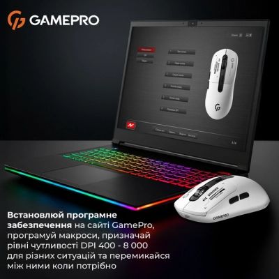 Мышка GamePro Genesis Winner Wireless/Bluetooth/USB White (GM079W) | Зображення 2