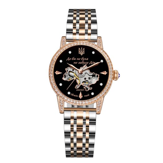 Класичний жіночий годинник Awarder 049 Де би не була Silver-Gold-Black, водонепроникний