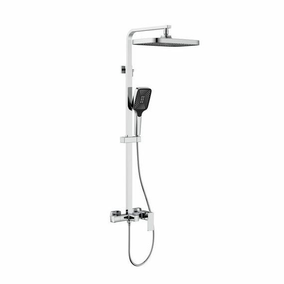 Душова система для кабіни Qtap Capricorn на три споживачі (з виливом) 53103KNC Chrome