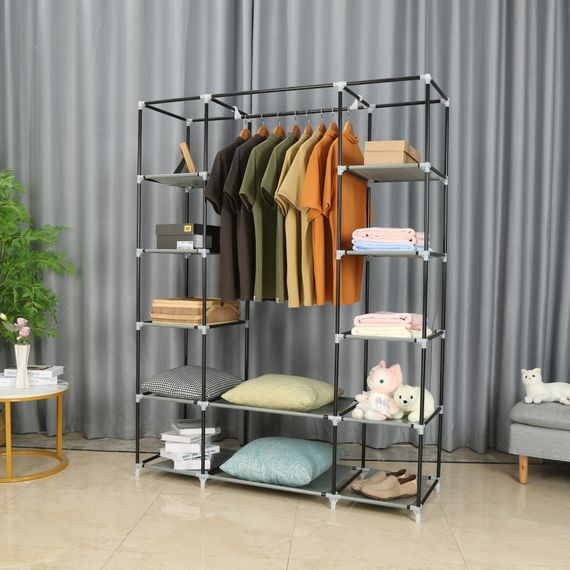 Шафа тканинна для взуття та одягу Bonro Бонро B13 сірий 135x45x173 см (42400223) | Зображення 4