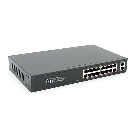 POE коммутатор гигабитный Merlion 16 POE 10/100/1000 + 2 RJ45 10/100/1000