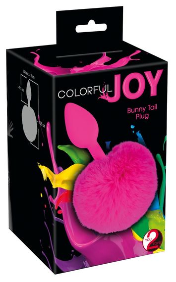 Анальна пробка із помпоном Pink Colorful Joy Bunny Tail Plug, силікон | Зображення 4