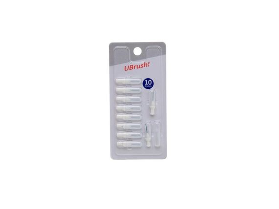 Браш інтердентальний Ubrush! 1,0мм, 10шт., до ел. щітки для міжзубних проміжків Ubrush, білий