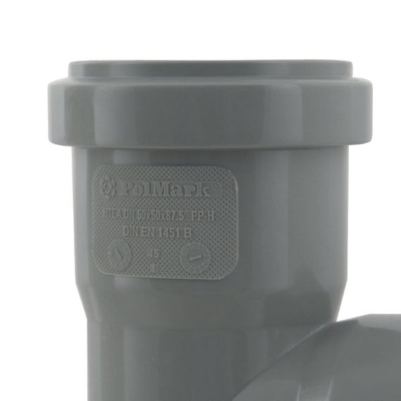 Трійник внутрішній каналізаційний PolMark ф50мм x90° | Зображення 2