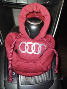 Чехол кофта Худи аксессуар на КПП Car Hoodie ауди audi бордовый  подарок автомобилисту 10070