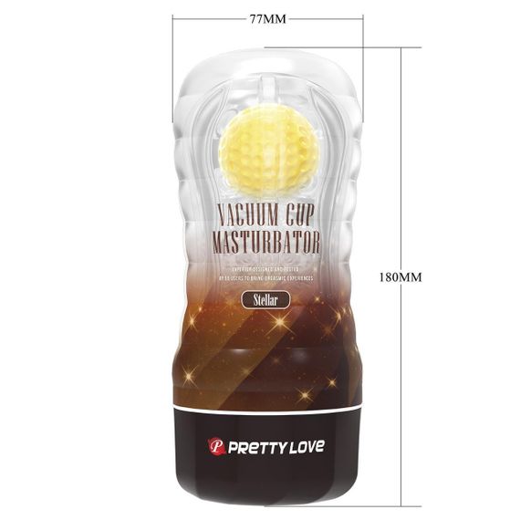 Прозрачный мастурбатор вагина PRETTY LOVE VACUUM CUP MASTURBATOR Stellar ABS TPR Sex Aura | Зображення 6