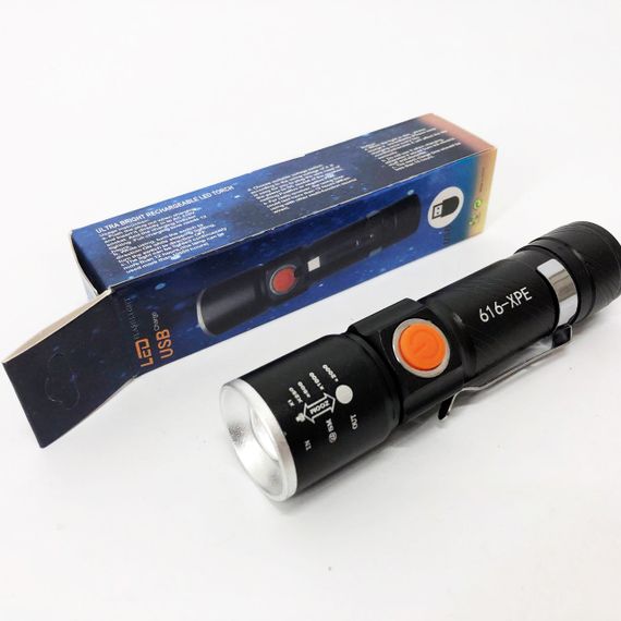 Ліхтарик на USB зарядкою для дому Police 616-XPE, Кращий тактичний ліхтар, Тактичні ліхтарі з зумом XP-71 | Зображення 5