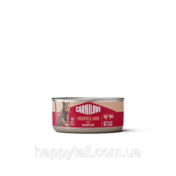 Влажный корм для кошек Carnilove Cat Chicken & Lamb с курицей и ягненком — консерва паштет 100 г