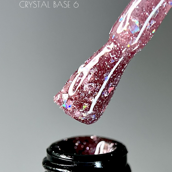 Світловідбивна база Crooz Crystal Base №06 (бузково-рожева з блиском) 8мл | Зображення 2