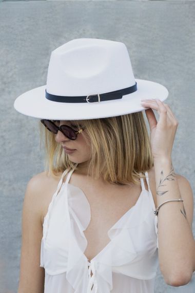 Капелюх Without Fedora з ремінцем White | Зображення 3