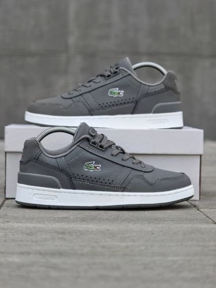 Демісезонні кросівки Lacoste натуральна шкіра + текстиль колір сірий, білий | Зображення 5