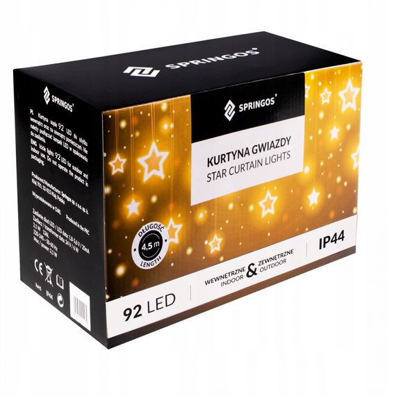 Гірлянда бахрома вулична (зовнішня) Springos 2 м 92 LED CL4009 Cold White | Зображення 1