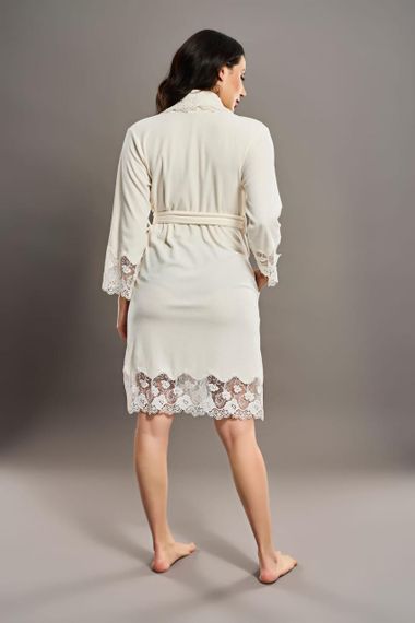 Жіночий халат Nusa 0431, велюровий з мереживом 3XL | Зображення 2