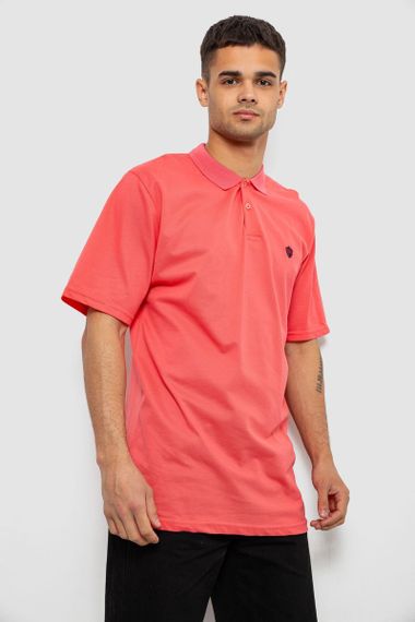 Поло чоловіче однотонне, колір кораловий, 244R1798 | Зображення 2