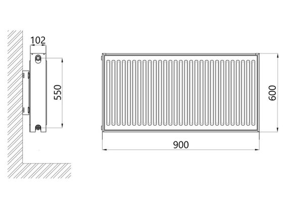 Радиатор стальной Thermo Alliance IMAS 22 тип 600x900 мм боковое подключение (TAI22600900K) | Зображення 1