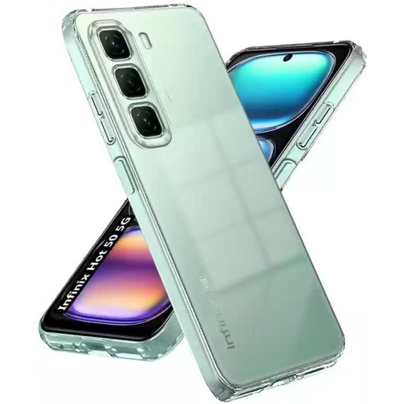 TPU чехол Epic Transparent 1,5mm Full Camera для Infinix Hot 50 Pro Бесцветный (прозрачный)