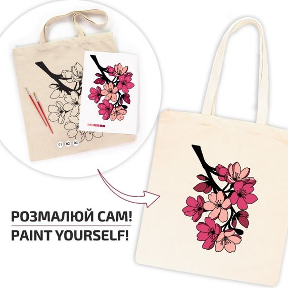 Набор для творчества экосумка-раскраска "Flowers" N0003653, 38х42 см | Зображення 2