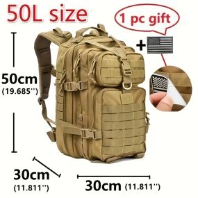 Тактичний армійський рюкзак 1000D об'єм 50.01 л, MOLLE-сітка, амортизаційні плечові ремені