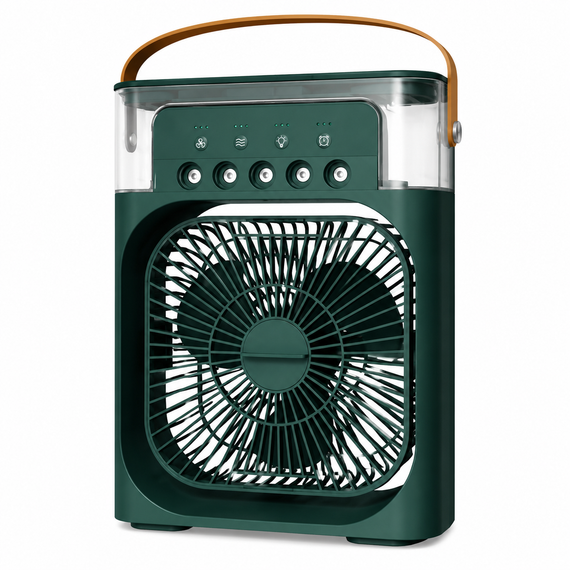 Вентилятор кондиционер увлажнитель 3в1 с контейнером для льда Mini Portable USB Air Cooling Fan 9418 Зеленый