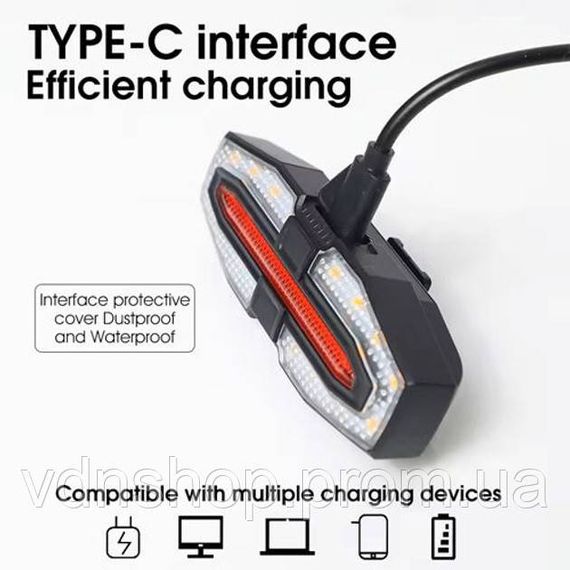 Велосипедний ліхтар задній габаритний, Стоп-повороти на велосипед, Світловідбивач на вело YW-71 | Зображення 4