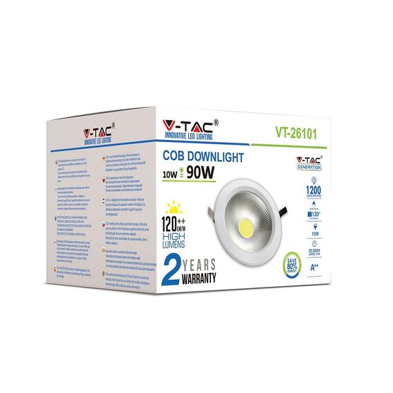 Светильник встраиваемый LED V-TAC, 10W, SKU-1272, 230V, 1200Lm, 6.4K, круглый (3800157611947) | Зображення 9