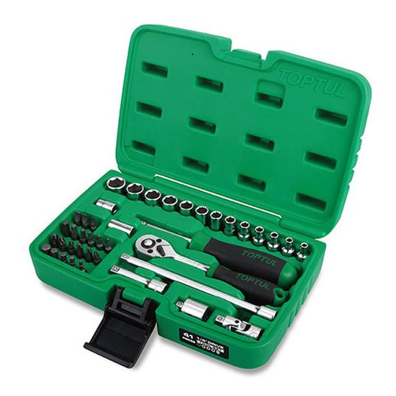 Набор торцевых головок и бит с трещоткой TOPTUL 1/4" 41 ед. GCAI4102