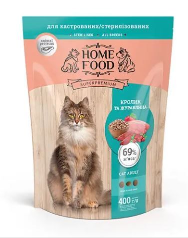 Home Food Сухий корм для кастрованих/стерилізованих котів 400 г