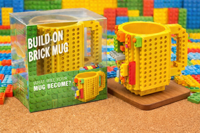 Пластикова чашка-конструктор Cup Building Block з набором деталей для гарячих і холодних напоїв, жовта, 12 см