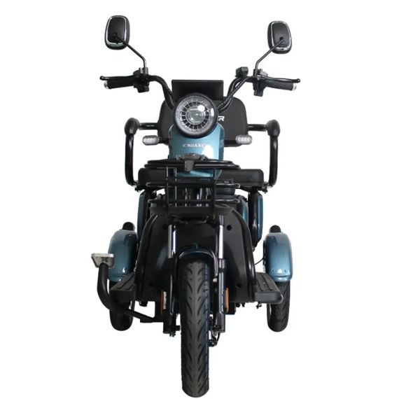 Електротрайк Crosser TR-1 LFP 1500W 76.8 V 30 Ah, триколісний електроскутер, до 75 км, для дорослих і літніх Синій | Зображення 1
