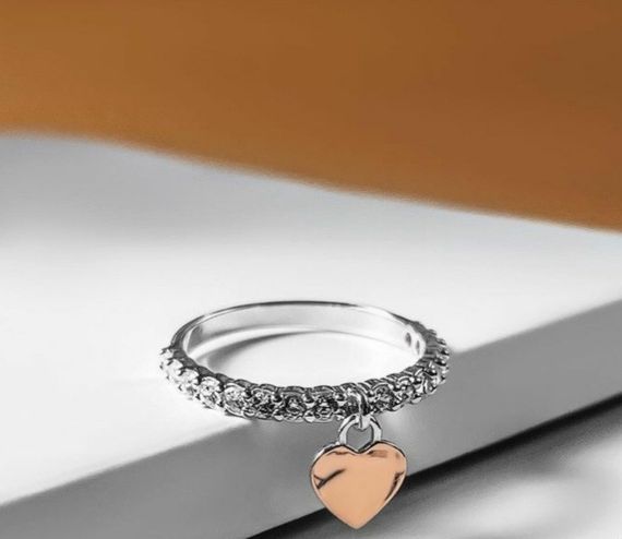 Серебряное кольцо с золотой пластиной и дорожкой фианитов Artsriblo арт7к 17