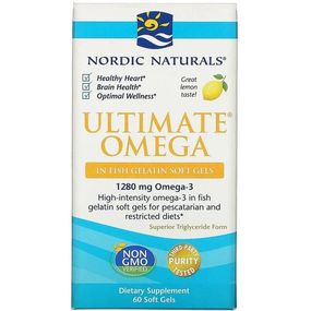 Омега 3 Nordic Naturals Ultimate Omega 1000 mg 60 Softgels Lemon Flavor NOR01797