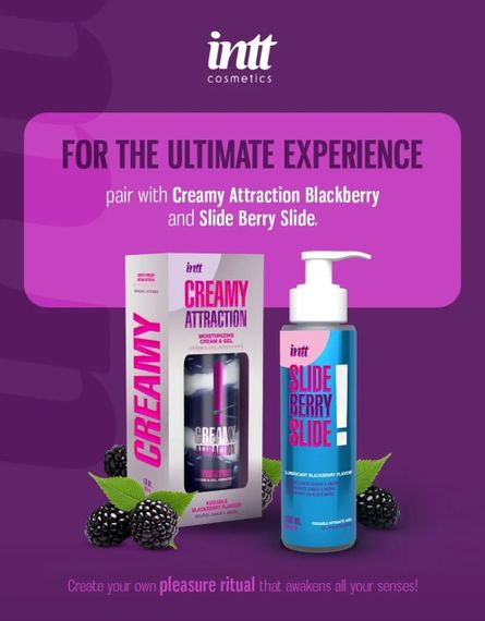 Крем-гель для тела Intt Creamy Attraction Blackberry, для поцелуев, 100 мл Sex Aura | Зображення 3