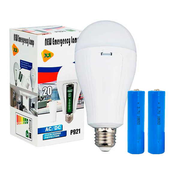 Светодиодная LED лампа с аккумулятором P921, 20W, E27, 2x18650 | Зображення 3