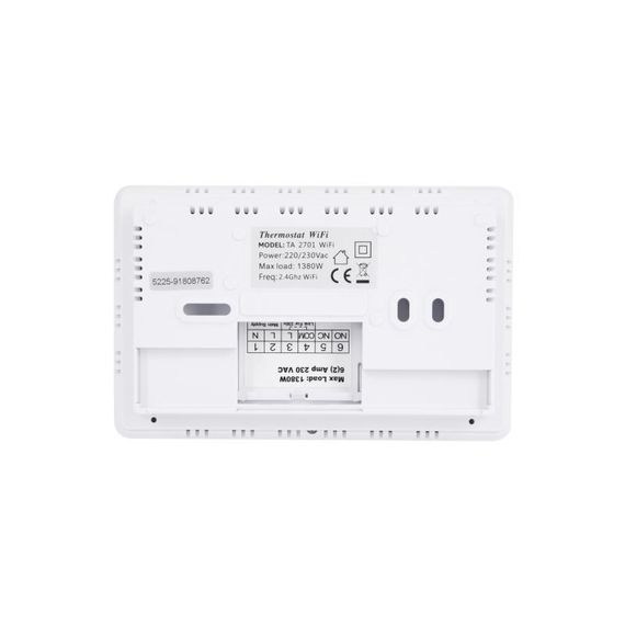 Тижневий програмований термостат Thermo Alliance ТА-2701WiFi сенсорний з WiFi | Зображення 3