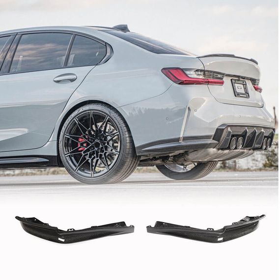 Накладки на задній бампер Flap V3 (для G80, Карбон) для BMW 3 серія G20/21 2018- рр