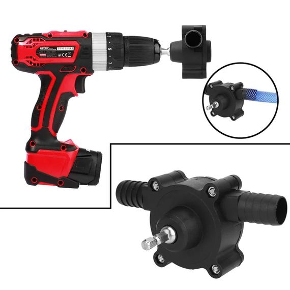 Насос на дрель для перекачки жидкостей / Насадка на шуруповерт / Насадка-насос для перекачки топлива и воды | Зображення 5