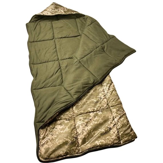 Спальний мішок зимовий з флісом (ковдра з капюшоном) Піксель розмір 220х100 см | Зображення 2