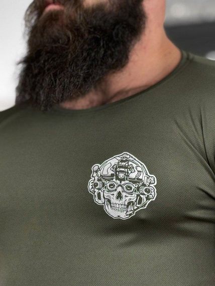Тактична волога футболка SABUR череп олива ВТ5085 | Зображення 4