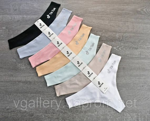 Жіночі стринги Tik-Tok, жіночі стринги ТіК-ТоК, бавовняні жіночі трусики стрінги Преміум'якості Коричневий | Зображення 1