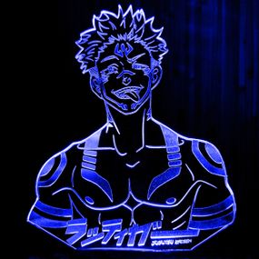 Акриловый светильник-ночник Ремен Сукуна (Магическая Битва) синий tty-n000996