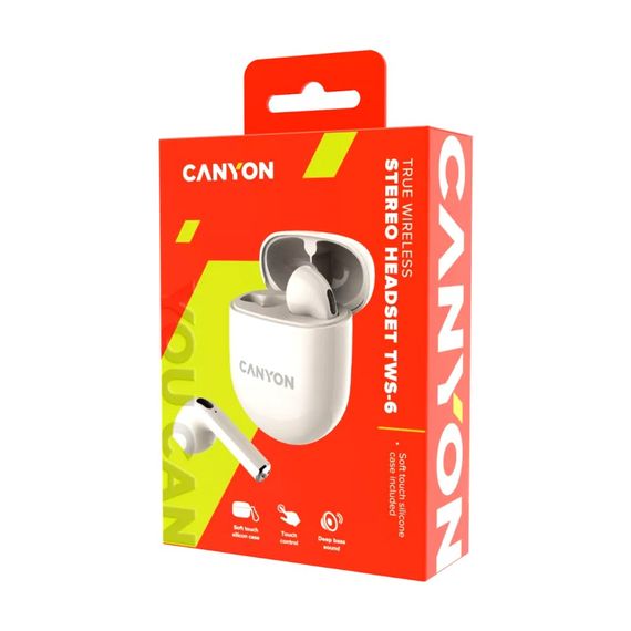 Навушники Canyon TWS-6 Beige (CNS-TWS6BE) | Зображення 5