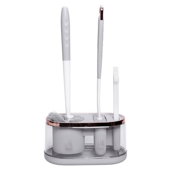 Набір для туалету настінний 3 в 1: 2 йоржики + щітка, йорж для унітазу силіконовий з щіткою йоржик для унітазу HP-35015-47G