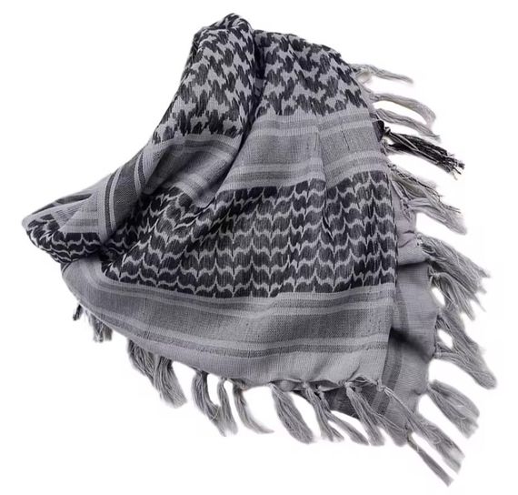 Платок шарф арафатка, шемаг, куфия 110см - Black/Grey | Зображення 2