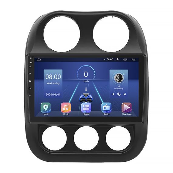 Штатная магнитола Lesko для Jeep Liberty (Patriot) 2006-2016 экран 10" 4/64Gb 4G Wi-Fi GPS Top Джип