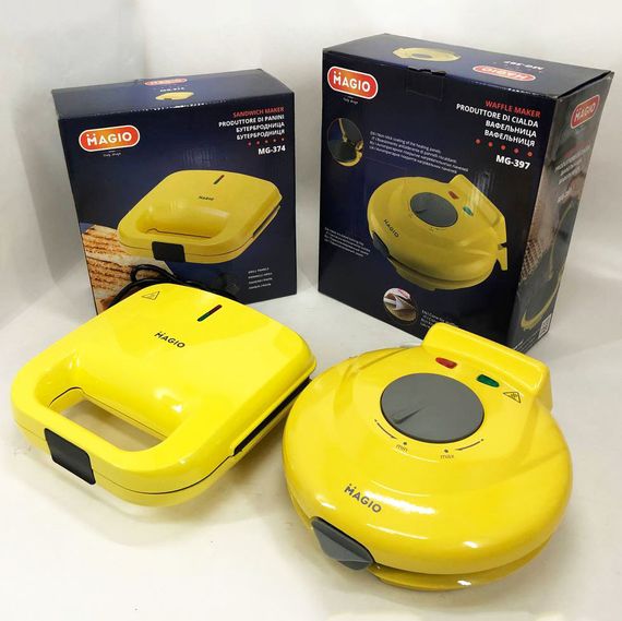 Набор дизайнерской линейки Magio: Вафельница Magio MG-397 + Бутербродница QV-558 MAGIO MG-374 | Зображення 1