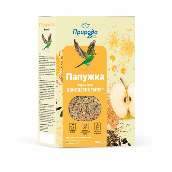 Корм Природа Папужка Енергія для хвилястих папуг 500 г